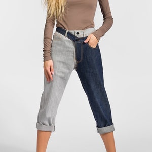 Detachable  TWO-TONE Jeans by Aakasha A92053