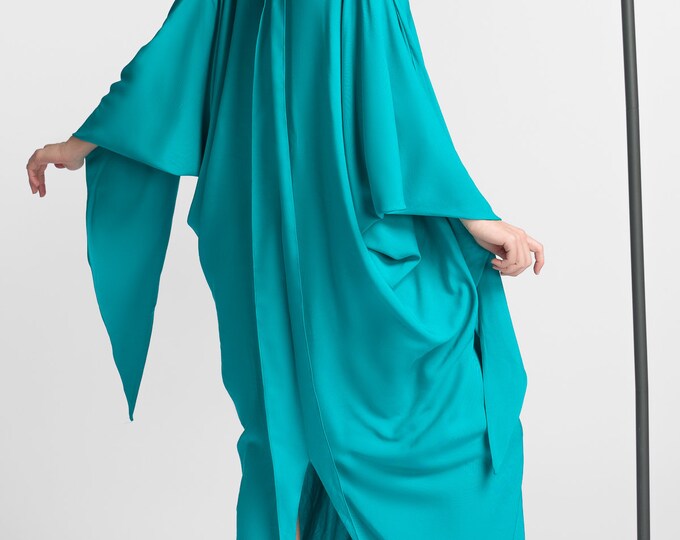 Maxi Dress Sleeveless Drapped Kaftan Relaxed Fit Floor Length Dress