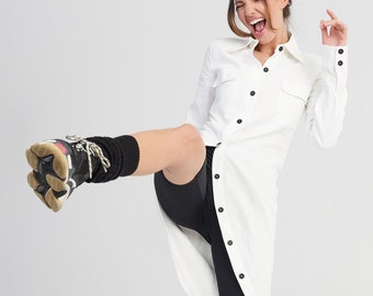 Fitted Shirt with Asymmetric Tail A11989