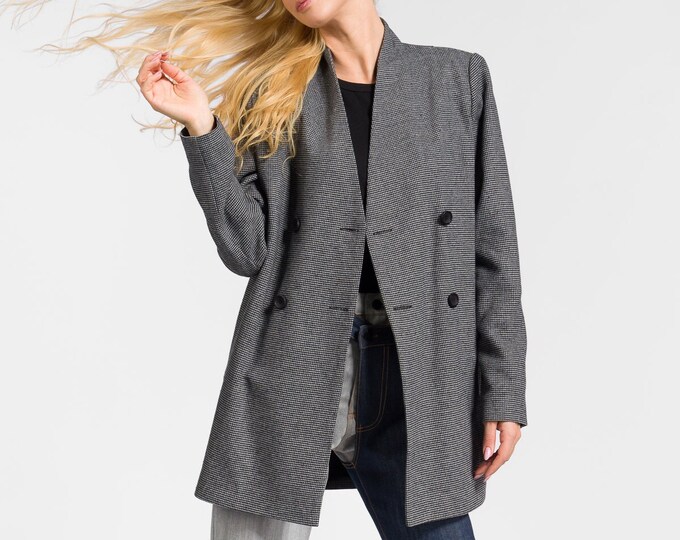 Woven HOUNDSTOOTH Coat by Aakasha A90134