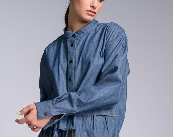Cargo Pockets Chambray Shirt A92248