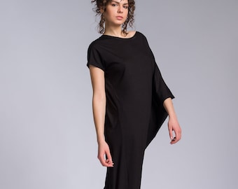 Plus Size Summer Batwing Sleeve Asymmetric Dress A03008