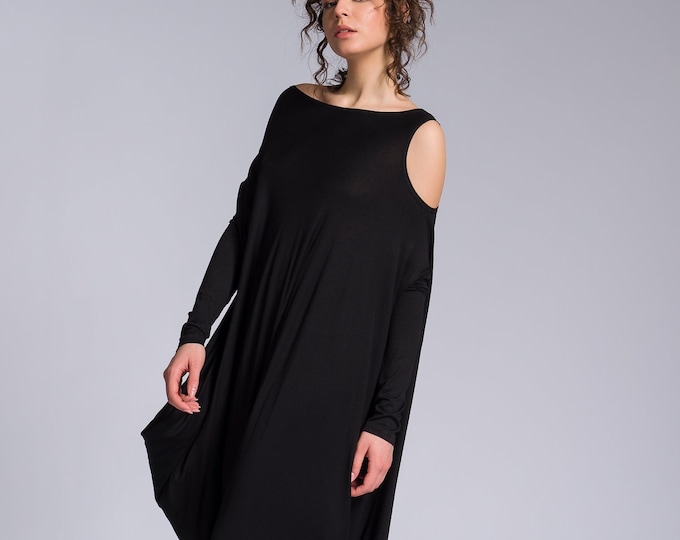 Summer Sexy Dress, Cut-Out Shoulder Asymmetric Dress A92228