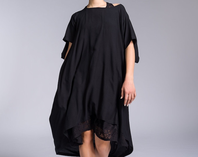 Mixed Fabric Modular Draped Dress, Summer Layered Dress, Bohemian Summer Dress, A92284