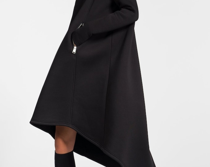 Extra Long Hoodie Dress With ZIPPER POCKETS by AAKASHA A92055