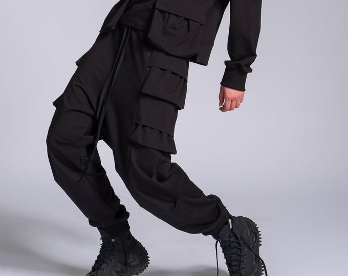 Adjustable Leg Pants with Layered Pockets A92242