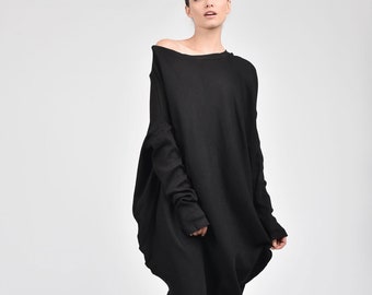 Asymmetric Ribbed Tunic Dress A02650