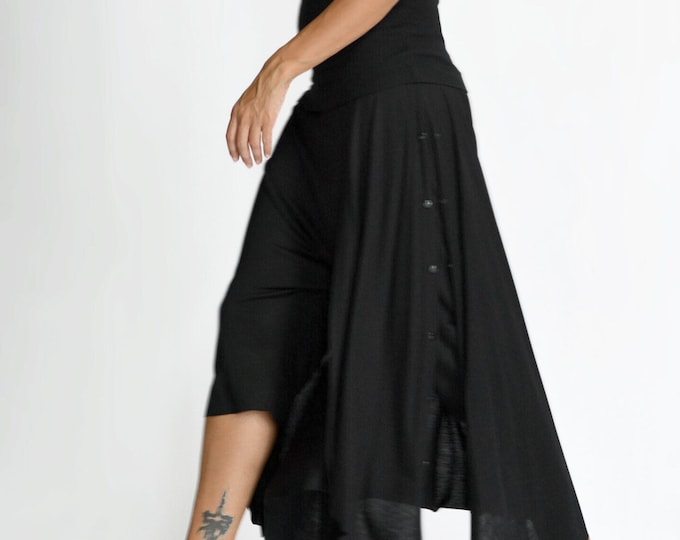Elegant Cape pants with buttons A90517