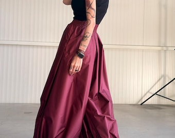 Harem Pants: Loose Bohemian Drop Crotch Trousers, Plus Size Elastic Waistband with Pockets