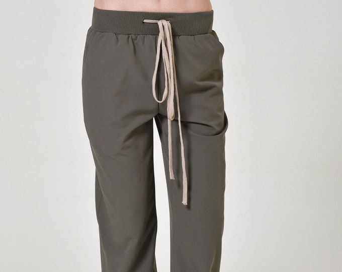 Straight Elastic Cuff Pants  A05798