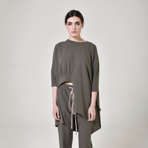Woman’s  Tunic Asymmetric cut off blouse A02825