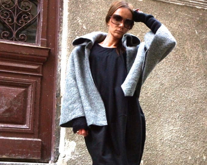 NEW Autumn / Winter  Wool Grey Bolero / Extravagant Jacket / Wool Blend Coat  by Aakasha A01150