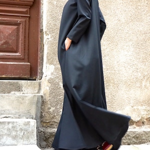 New Maxi Dress / Black Kaftan/ Long Sleeves / Side Pockets / Extravagant Long  Dress / Party Dress / Daywear Dress by AAKASHA A03331