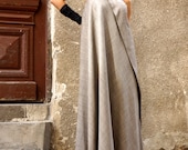 New Maxi Dress Melange Beige Kaftan Spun Rayon Dress One Shoulder Dress Extravagant Long Dress Party Dress by AAKASHA A03380