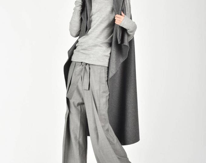 Cotton Wool Sexy Grey Turtle neck fitted Top / Exclusive Soft  Fabric / Extra Long Sleeves by AAKASHA A12710