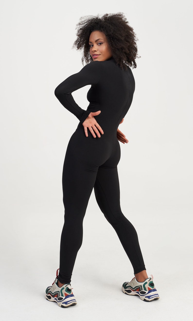 Fitted Elastic Turtleneck Jumpsuit A19964 image 5