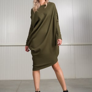 Asymmetric Ribbed Tunic Dress A02650