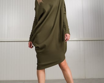 Asymmetric Ribbed Tunic Dress A02650
