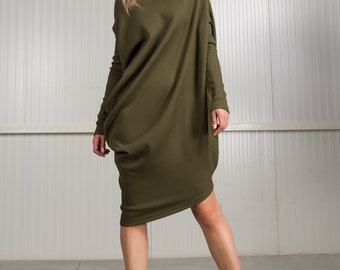 Asymmetric Ribbed Tunic Dress A02650