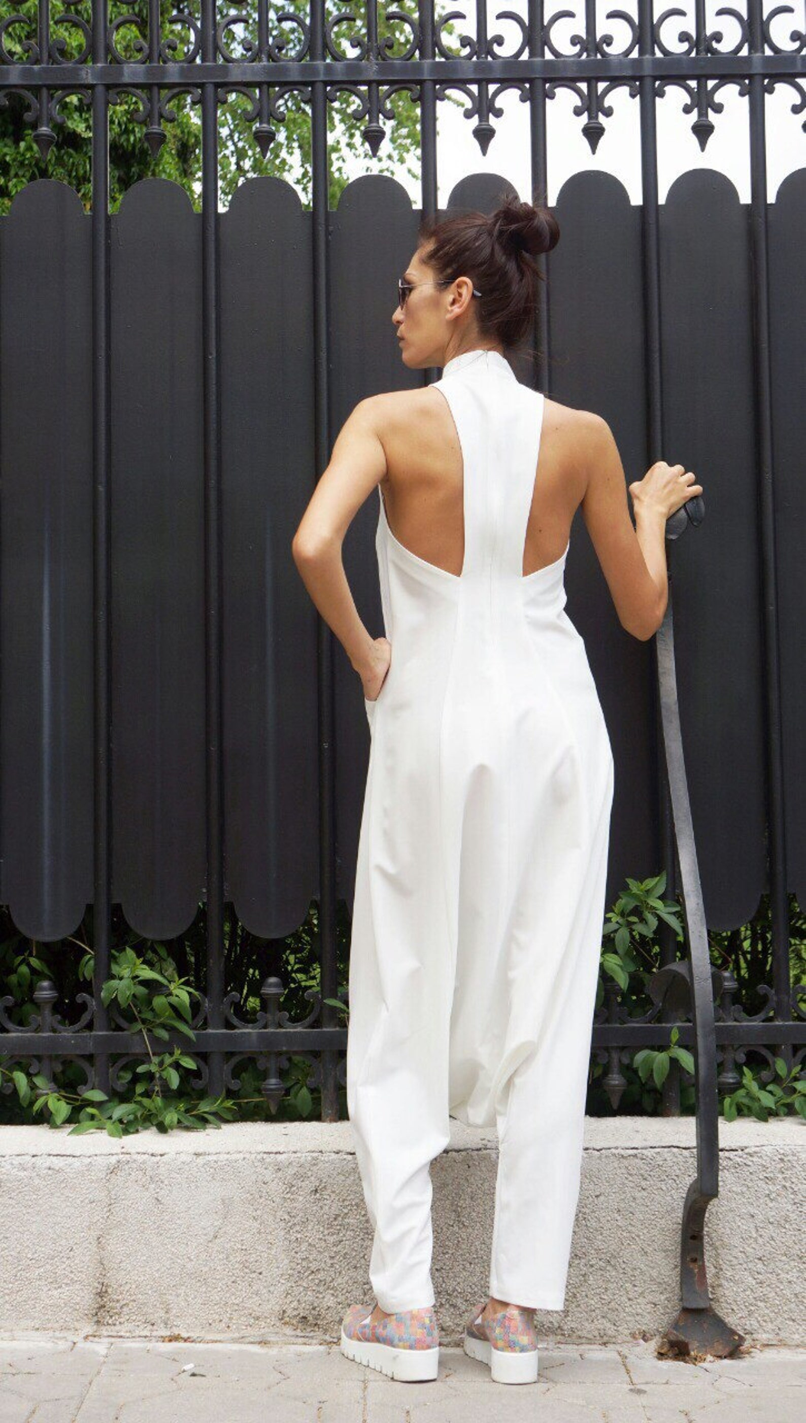 NEW Collection Sexy off White Polyviscose Drop Crotch Jumpsuit - Etsy