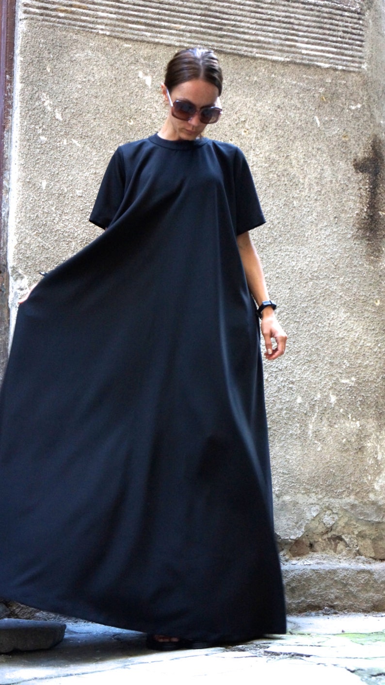 NEW Maxi Dress / Black Kaftan / Extravagant Long Dress / Party Dress / Daywear Dress by AAKASHA A03137 image 4