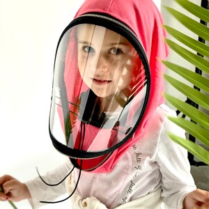 Fully Closed Hooded Kids Shiled , Hooded Face Shield, Anti Fog Child, Face Hood Mask, Protective Face Wear, Zipper Shield by Aakasha A40960 image 10