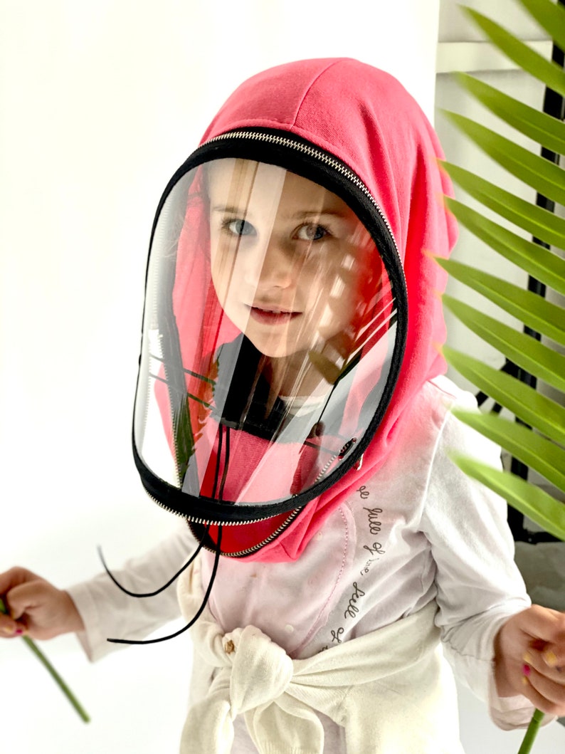 Fully Closed Hooded Kids Shiled , Hooded Face Shield, Anti Fog Child, Face Hood Mask, Protective Face Wear, Zipper Shield by Aakasha A40960 image 10