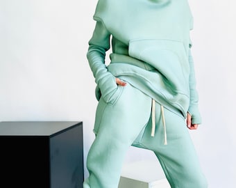 Warm Pants with Ribbed details A92044