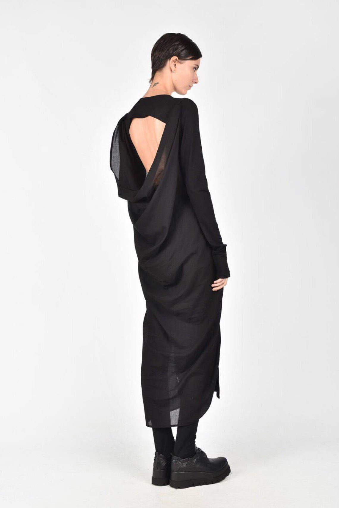 New Extra Long Open Back Shirt /sexy Maxi Tunic / Party Dress Etsy