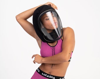 Cotton Loose Hood with Polycarbonate Face Shield, Anti-fog Spray Included