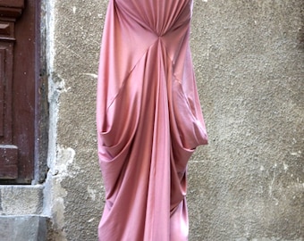 Plus Size Asymmetric Maxi Dress, Viscose Draped Kaftan for Woman