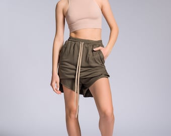 Shorts with Skirt Overlay A92272