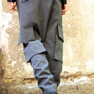NEW Grey Drop Crotch Pants / Extravagant Light Grey Trousers - Etsy
