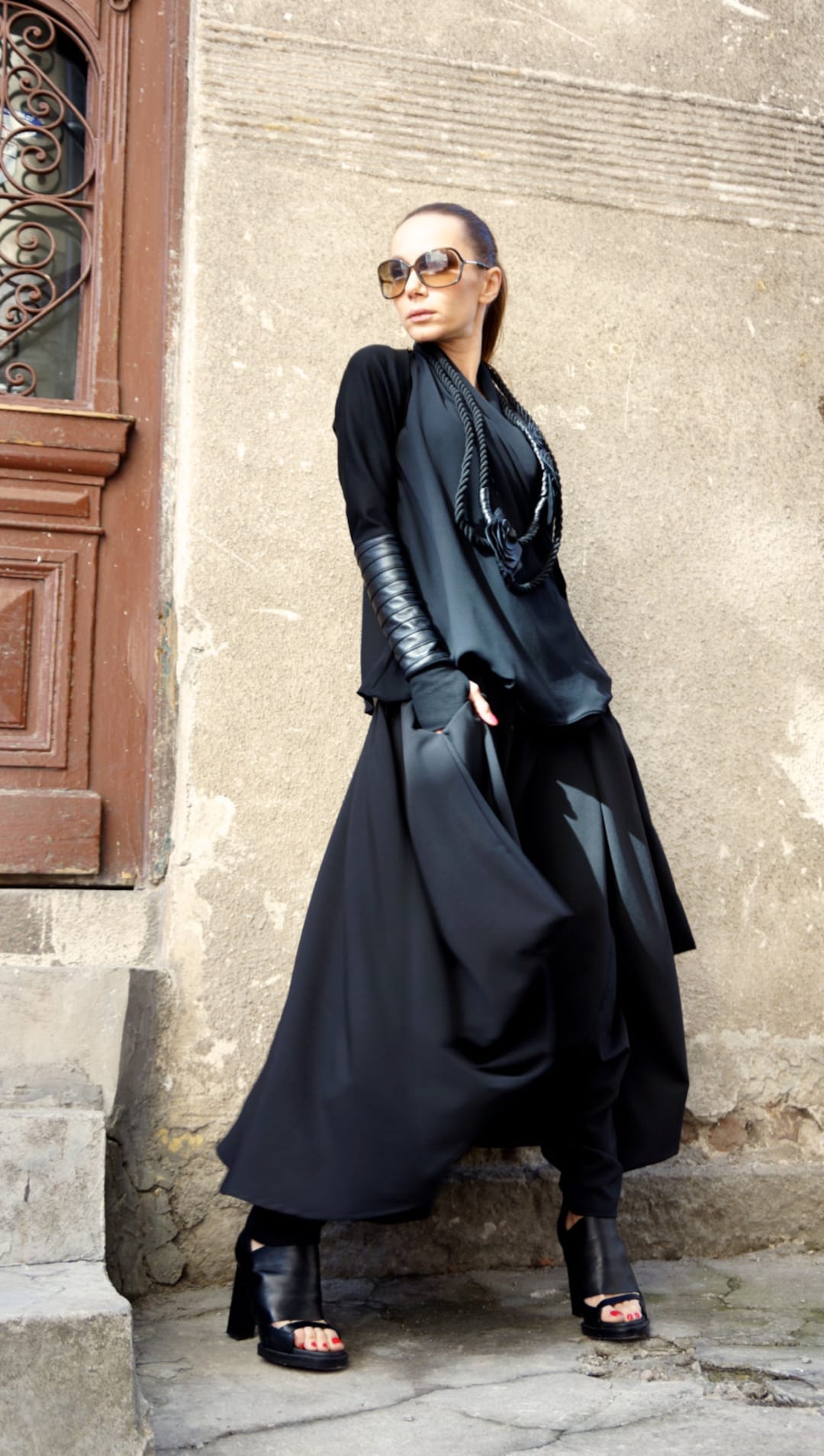 New Loose Wide Black Skirt - Pants / Wide Leg Pants Spring