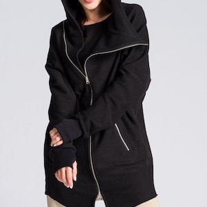 Long Asymmetric Zipper Sweatshirt A92312