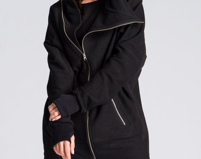 Long Asymmetric Zipper Sweatshirt A92312