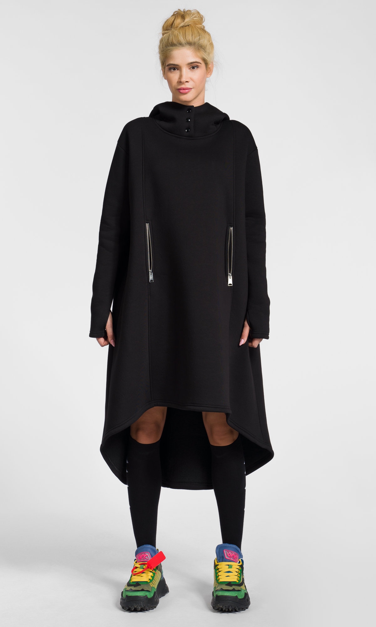 Hoodie dress with clearance zipper