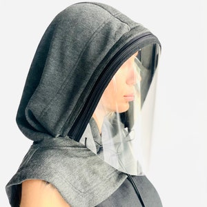 Shield Mask,Face Shield Reusable,Hooded Face Shield,Anti Fog Adults, Face Hood Mask, Protective Face Wear,Zipper Shield by Aakasha A40944
