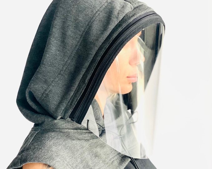 Shield Mask,Face Shield Reusable,Hooded Face Shield,Anti Fog Adults, Face Hood Mask, Protective Face Wear,Zipper Shield by Aakasha A40944