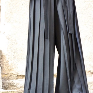 New Loose Wide Black Plated Skirt Pants / Wide Leg Pants Spring / New Collection by Aakasha A05422 image 2