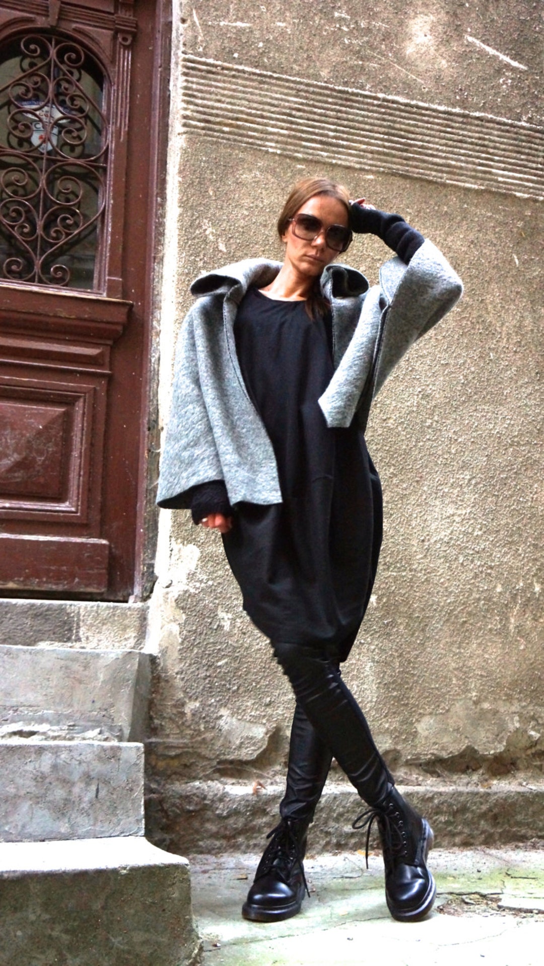 NEW Autumn / Winter Wool Grey Bolero / Extravagant Jacket / Wool Blend ...