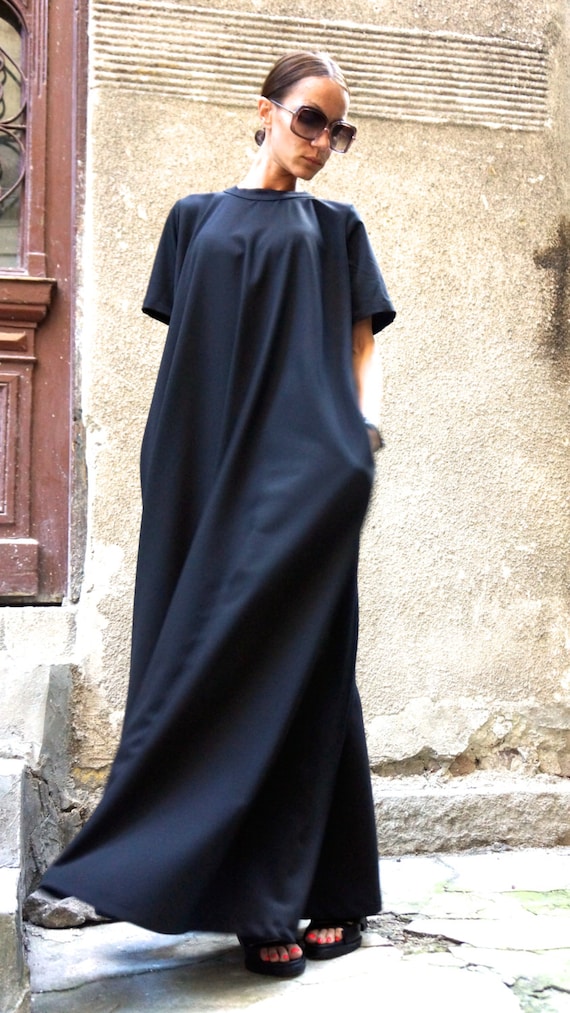 XXLXXXL Maxi Dress / Black Kaftan / Extravagant Long Dress / | Etsy