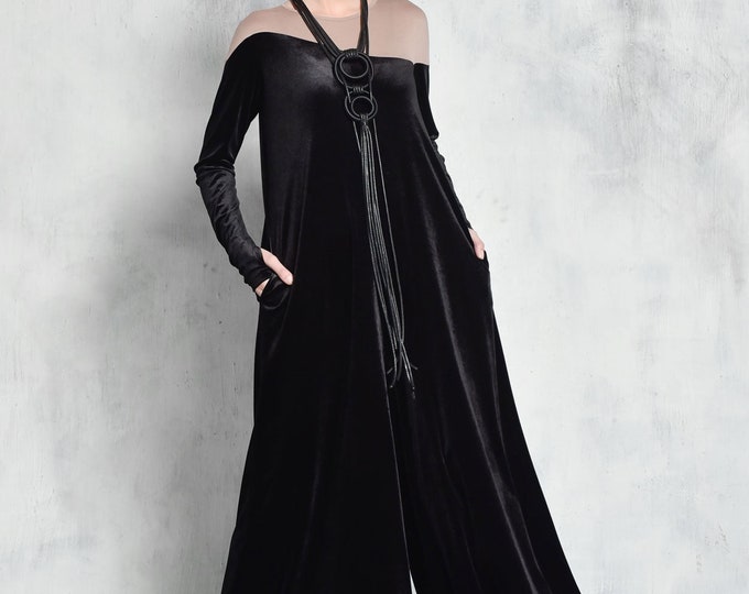 Elegant Long Sleeve Velvet Jumpsuit A90438