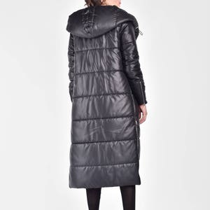 NEW Winter Coat Asymmetric Black Quilted Hooded Coat by Aakasha A20629 image 3