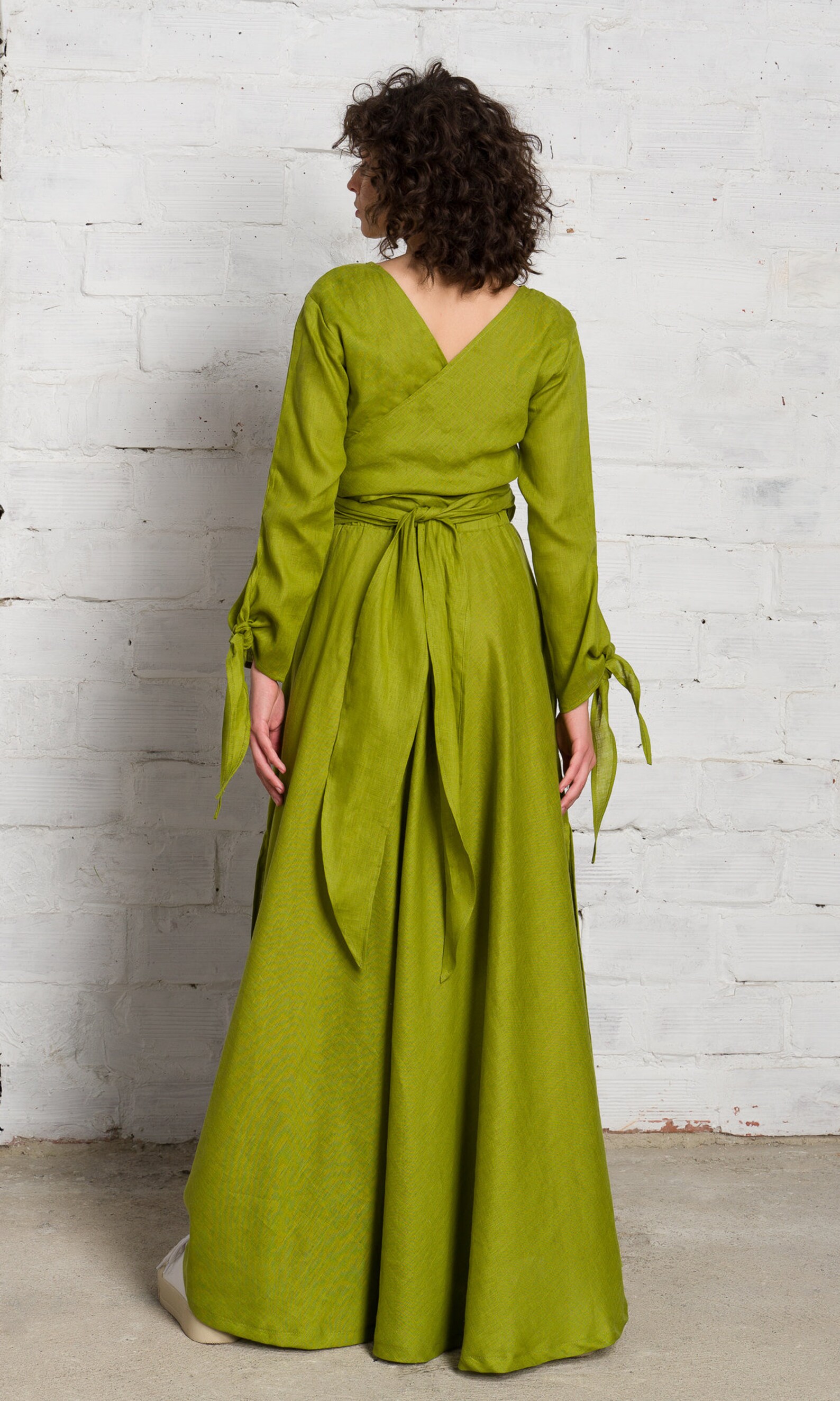 Long Linen Shirt Dress With Belt A90489 Etsy