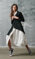 Asymmetrical Buttoned Blazer  by Aakasha A10283