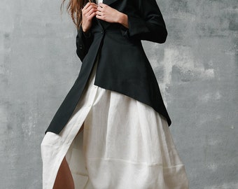 Asymmetrical Buttoned Blazer by Aakasha A10283