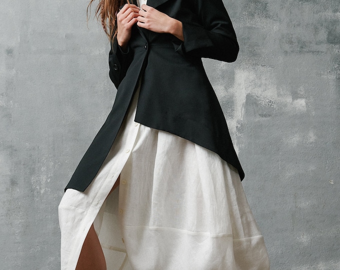 Asymmetrical Buttoned Blazer by Aakasha A10283