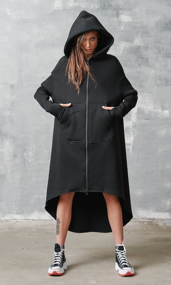Extra Long Zippered Hoodie A92041 - Etsy Extra Long Zippered Hoodie A92041 - Etsy