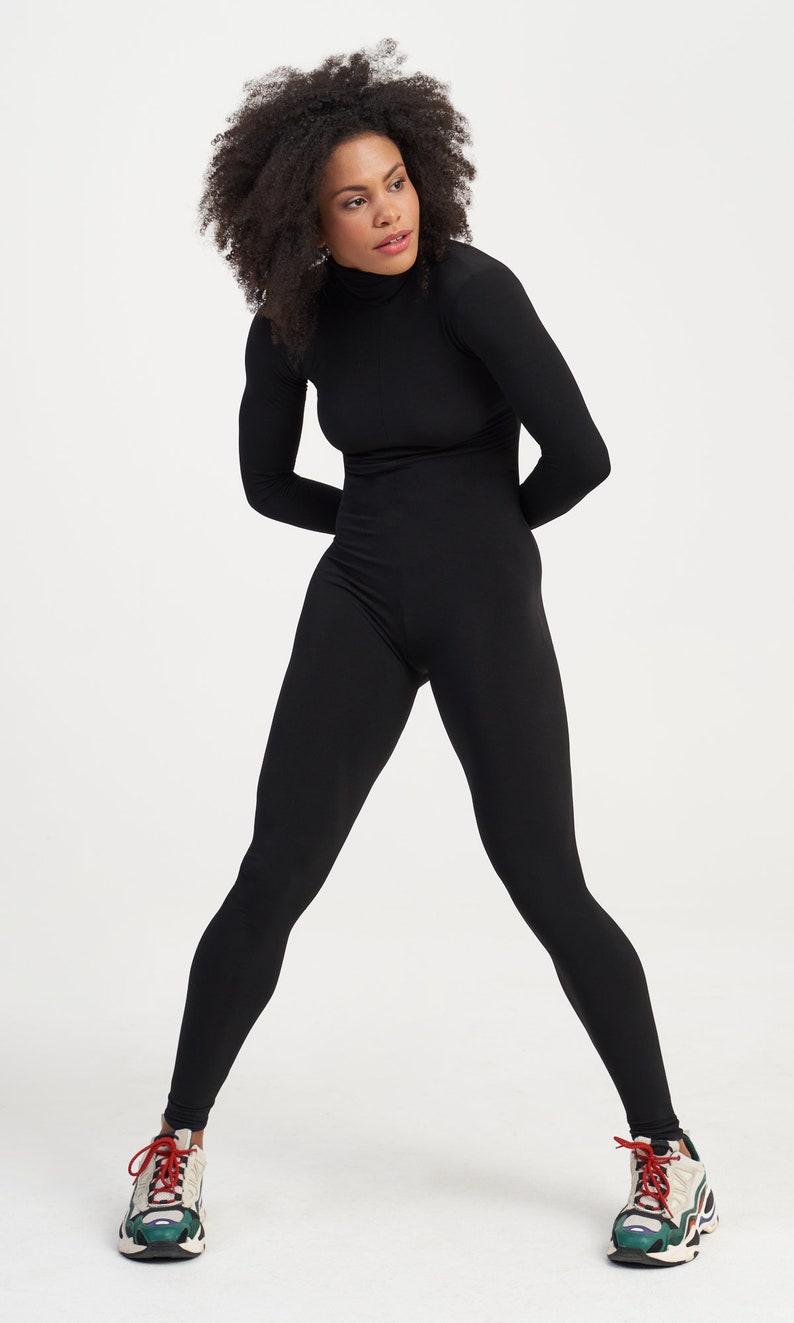 Fitted Elastic Turtleneck Jumpsuit A19964 image 2